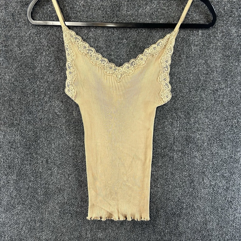 Y2K Vintage BCBG Maxazria Lace Camisole Tank XS/S Beige Fairy Grunge Whimsy